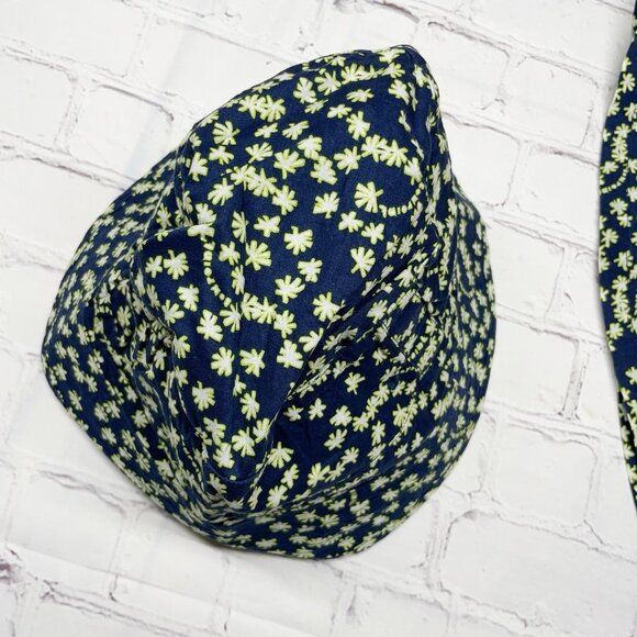 Bonpoint Kids Size 8 Button Up Shirt + Bucket  Hat Set Blue 100% Cotton Tropical - Picture 6 of 9